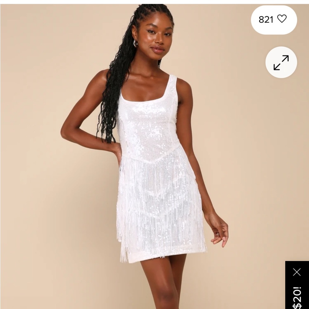 Lulus White Fringe Mini Dress
